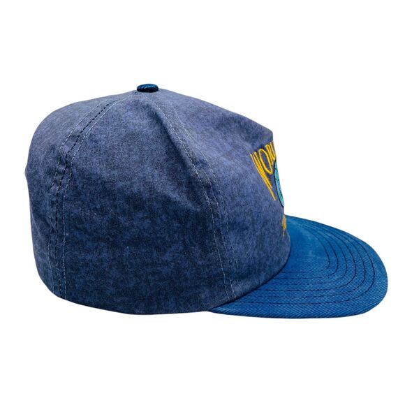 Vtg USA Made American Sportsman World Class Fisherman Snapback Hat Stone Wash - Picture 4 of 6
